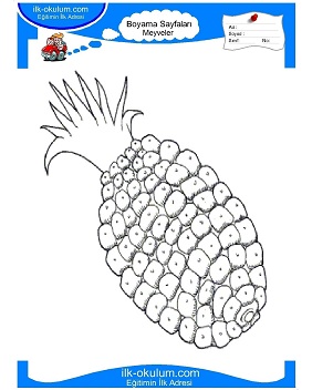 Çocuklar İçin Ananas Boyama Sayfaları 